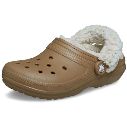 Image of Crocs Unisex Adult, Classic Fleece Lined Clog, Sepia, 9 UK Men/ 10 UK Women