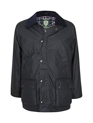 Image of Portmann Premium Quality Padded Mens Wax Jacket Made in UK (2XL, Navy Blue)