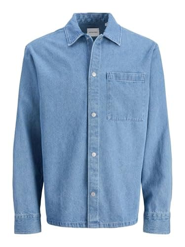 Image of JACK & JONES Jjzac Denim Overshirt Ls, Light Blue (Light Blue Denim), L