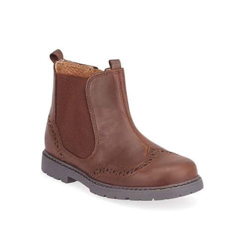 Image of Start-rite Boys Brown Leather Chelsea Zip-Up Boots (2.5 UK, numeric_2_point_5)