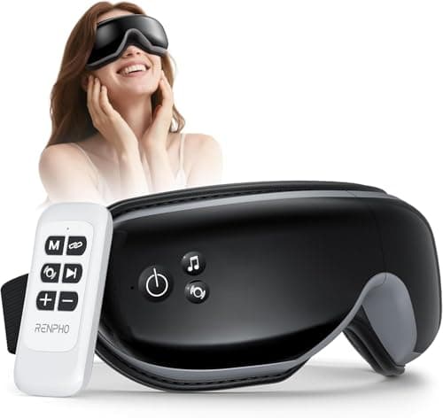 Image of RENPHO Eyeris 1 Eye Massager with Heat, Remote, Compression, Bluetooth, Birthday Gifts for Women Men, Heated Sleep Mask, Eye Care Device for Strain Relief
