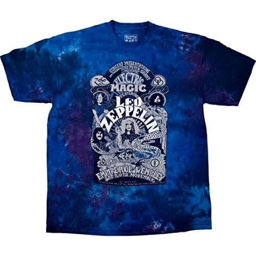 Image of Liquid Blue Men's Led Zeppelin Wembley 71 Electric Magic Empire Pool T-Shirt, Tie Dye, XL