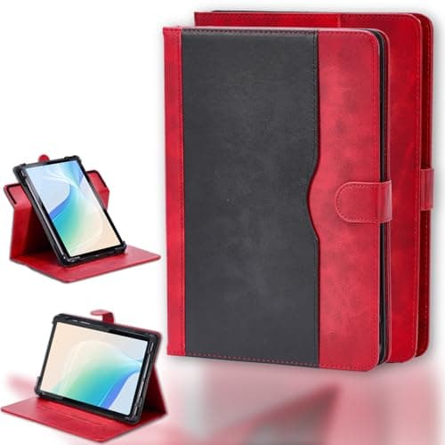 Image of Case Compatible for Emporia Tab1 Tab 1 10.1-Inch Tablet Case 360 Degree Rotation Multi-Viewing Angels PU Leather Stand Folio Cover Red