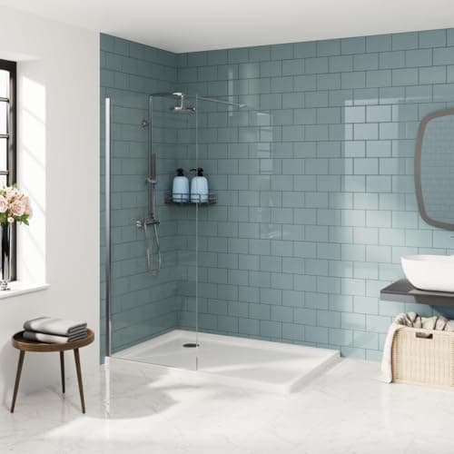 Image of Aquariss 700mm Walkin Shower Enclosure 8mm Easy Clean Glass Shower Screen Panel Reversible Polished Chrome Framed