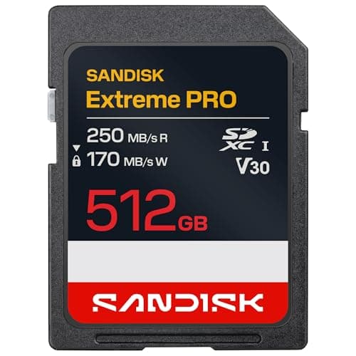 Image of SANDISK Extreme PRO SD UHS-I Card 512GB (up to 250MB/s read speed and 170MB/s write speed, 4K UHD video, U3, V30) Memory Zone App