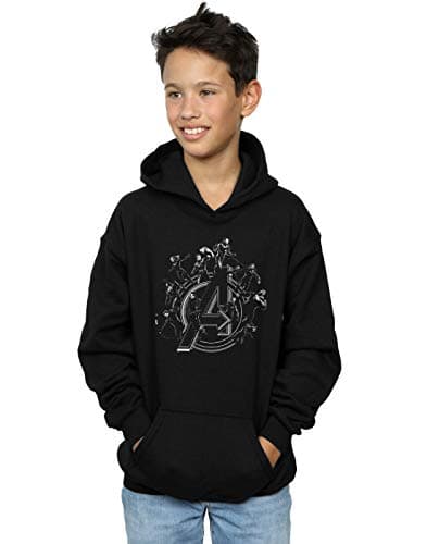Image of Marvel Boys Avengers Endgame Hero Circle Hoodie Black 5-6 Years