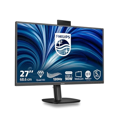 Image of Philips 27B2U3601H 27 inch WQHD Monitor 120Hz, IPS Panel, 4ms GtG, Adaptive Sync, Height Adjustment, Web cam, Speakers, (2560x1440 HDMI 1x 2.1 TMDS DP 1x 1.4 USB Hub) Black