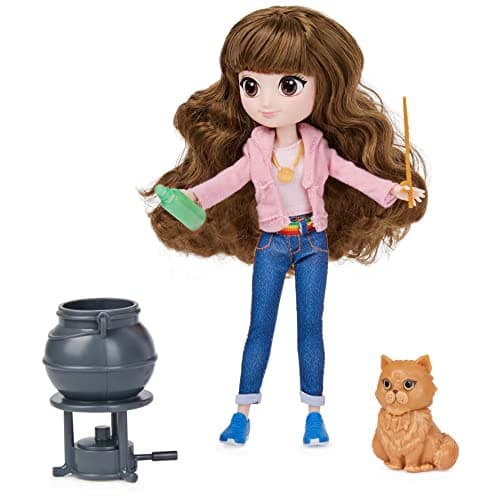 Image of Wizarding World Brilliant Hermione Granger Collectible 8 inch Doll Gift Set with 5 Accessories and 2 Outfits Kids Toys for Girls and Boys Ages 5 and up