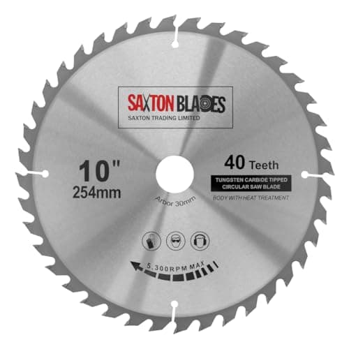 Image of TCT25440T Saxton TCT Circular Wood Saw Blade 254mm x 30mm Bore x 40T for Bosch Makita Dewalt