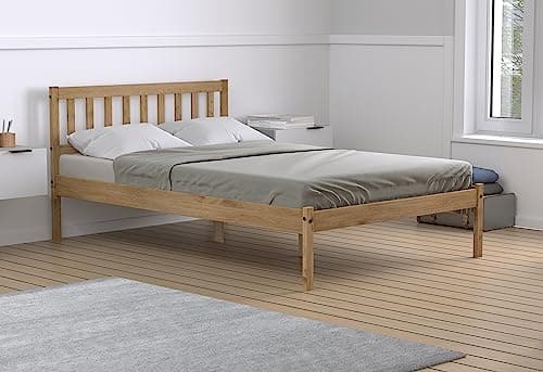 Image of Birlea Pine Small Double Bed Frame 4FT Bedstead Lisbon Rustic Corona Solid Pine