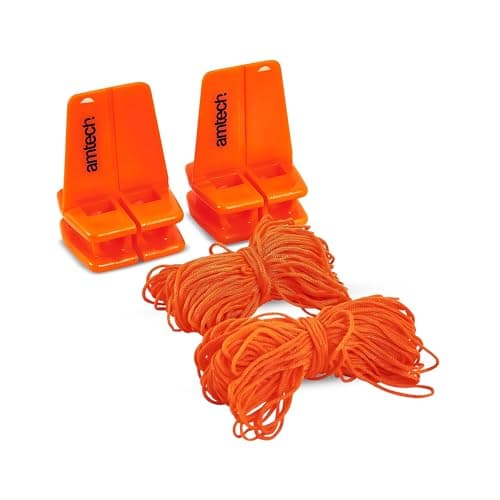 Image of Lotus Line Block Set 18m 60ft, Builders String Line with 2 Plastic Line Blocks, High Visibility Orange Bricklaying Line for Paving, Brickwork & DIY Use, lot-G4110