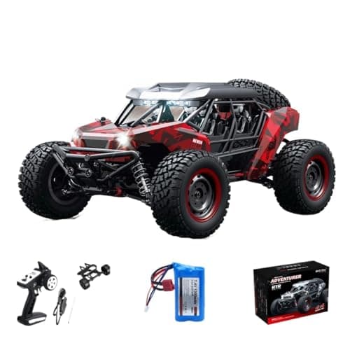 Image of Quavva SCY-16106 1/16 4WD Off-Road Vehicle 38km/h High Speed Desert Truck 2.4GHz Full Proportional Control LED Lights All Terrain RC Car(Red 1B)