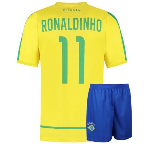 Image of Brazil Ronaldinho Home Soccer Jersey - Kids and Adults, Geel., 152