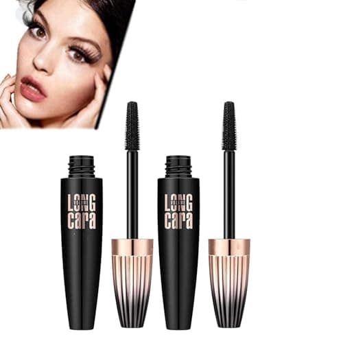 Image of QOHNK My Amazing Lashes Mascara,4d Volume and Length Silk Fiber Mascara,Long-Lasting No Smudge Mascara,Build Voluminous Eyelashes Mascara,Smudge Proof and Lengthen Eyelashes (Black, 2PCS)