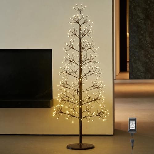 Image of Hairui Lighted Brown Starburst Tree 4FT