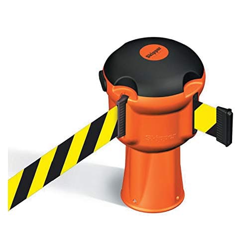 Image of Orange Skipper Belt Barrier Unit with 9m Black & Yellow Tape