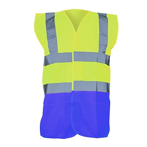 Image of Yoko Unisex Premium Hi-Vis Waistcoat Vest / Jacket (M) (Hi Vis Yellow/Royal Blue)
