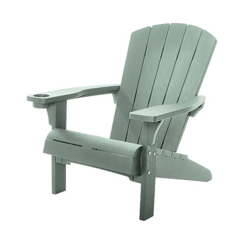 Image of Keter Alpine Adirondack Garden Chair – Vintage Green | Outdoor Wood-Effect Chair | Weatherproof, Durable & Maintenance-Free | Comfortable Deep Seat | Lightweight, Easy Assembly | 160kg Load Capacity