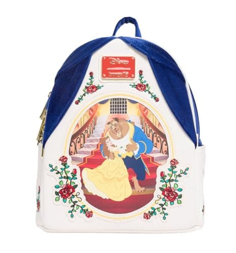 Image of Loungefly Backpacks Disney Beauty and the Beast Belle and Beast Velvet Mini Backpack