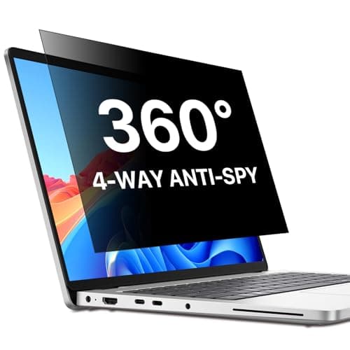 Image of STARY 360° Laptop Privacy Screen 14 Inch Removable, 16:9 Aspect Ratio Anti Spy Blue Light Glare 4-Way Laptop Privacy Shield for Dell/Hp/Acer/Lenovo/ThinkPad/Samsung/Asus/Sony