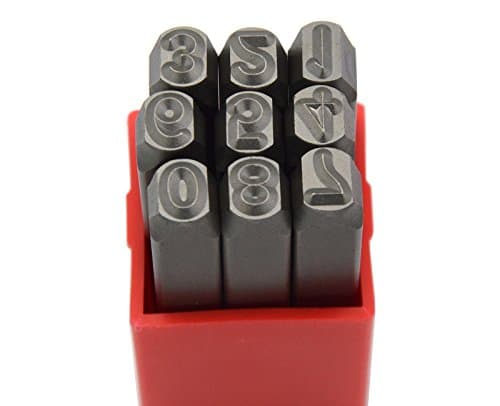Image of Wokesi 1/4"(6mm) High Hardness Carbon Steel Uppercase Reverse Munbers Alphabet Script Metal Hand Stamp Punches Kit for Mold Code ID Tag Jewel Making Die Tools(6mm Number Reverse Punch)