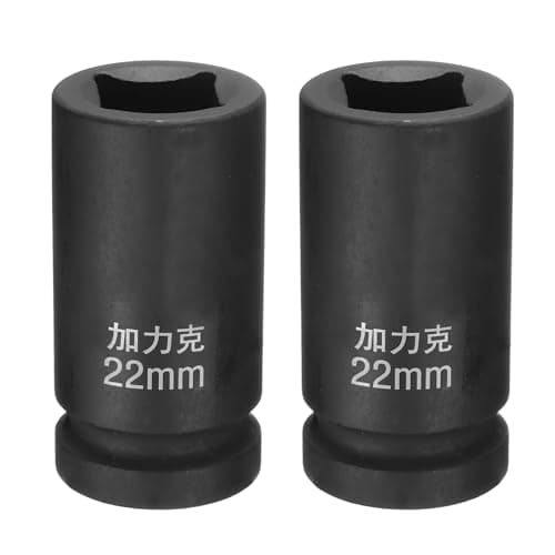 Image of sourcing map 2pcs 4 Point Square Socket 3/4" Drive by 22mm Metric Square Impact Socket 40CR Blackening Standard Wheel Sockets Pneumatic Socket for Auto Repair Mechanical Maintenance Home Use