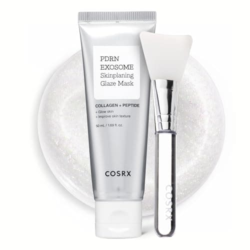 Image of COSRX PDRN Exosome Skinplaning Glaze Mask 50ml (Brush Included), Peel Off Face Mask for Glass Skin, Gentle Exfoliation, Overnight Wrapping Treatment, Korean Skincare