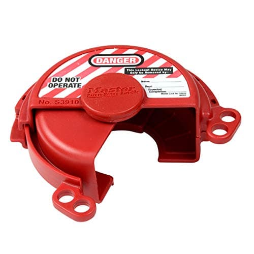Image of Master Lock S3910 Lockout Tagout Pressurized Gas Valve Lockout, Red, 11.2 cm x 9.4 cm x 3.0 cm