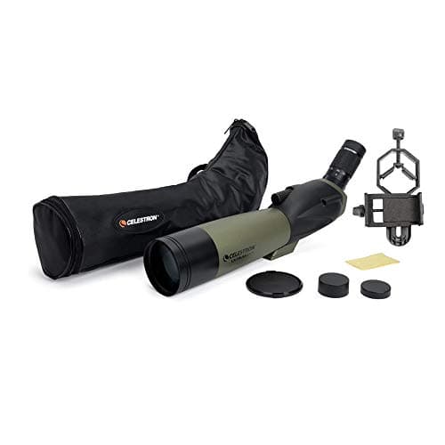 Image of Celestron – Ultima 80 Angled Spotting Scope – 20-60x Zoom Eyepiece – Multi-coated Optics for Bird Watching, Wildlife, Scenery and Hunting – includes Soft Carrying Case and Smartphone Adapter