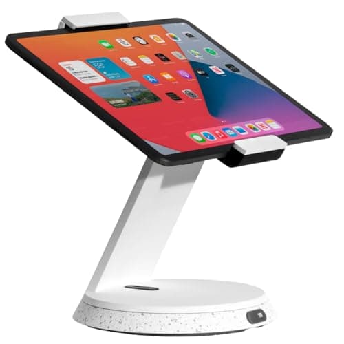 Image of Bouncepad Eddy Tablet Stand & iPad POS Stand | iPad Lockable Stand | Compatible With Most 7" - 13" Tablets | Strong Die-Cast Aluminium Tablet Stand For Desk | White