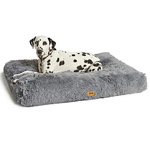 Image of Snug Super Fluffy Extra Large Dog Bed - Super Soft, Cosy and Comfortable Cat Dog Pet Bed Pillow Mattress Sofa Cushion with Non-Slip Base and Machine Washable Cover – XL – 120 x 80 x 11cm - Grey