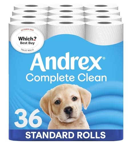 Image of Andrex Complete Clean Toilet Roll - 36 Toilet Rolls, 2-Ply, Bulk Buy, Now Even Softer, FSC Certified, endorsed as a Which? Best Buy