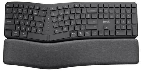 Image of Trust Keyra Ergo Wireless Multi Keyboard DE Bluetooth, Wireless keyboard Ergonomic German, QWERTZ Black