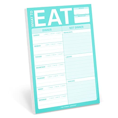 Image of Knock Knock What To Eat Pad (Mint Green), Meal Planning Note Pad, 6 x 9-inches