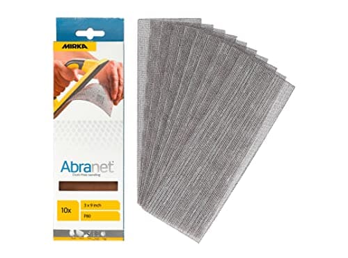 Image of Mirka Abranet net sandpaper strips 80x230 mm/Hook & loop/Grit P80 / 10 pcs / AE175F1080 / for dust-free sanding of wood, walls, metal, aluminium, stainless steel, filler, varnish, plastic