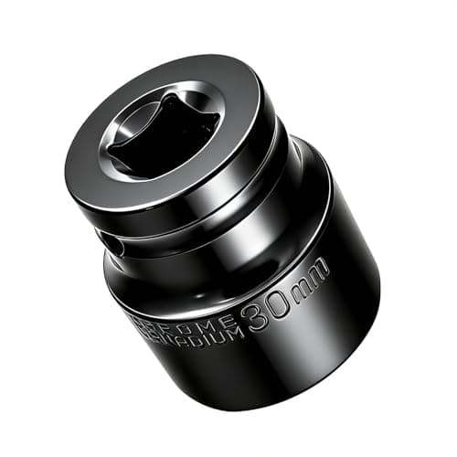 Image of Youzzei 1/2 Inch 30mm Impact Socket, 6 Point Shallow Metric Socket, Upgraded Electrophoretic Coating CR-V Steel 30mm Sockets 1/2" Drive for Car Repair Mechanical Maintenance Home Use