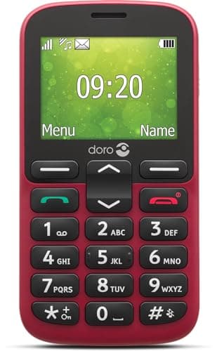 Image of Doro 1380 Unlocked 2G Network ONLY Dual SIM Mobile Phone for Seniors with 2.4" Display, Camera and Assistance Button [UK and Irish Version] (Red) (Renewed)