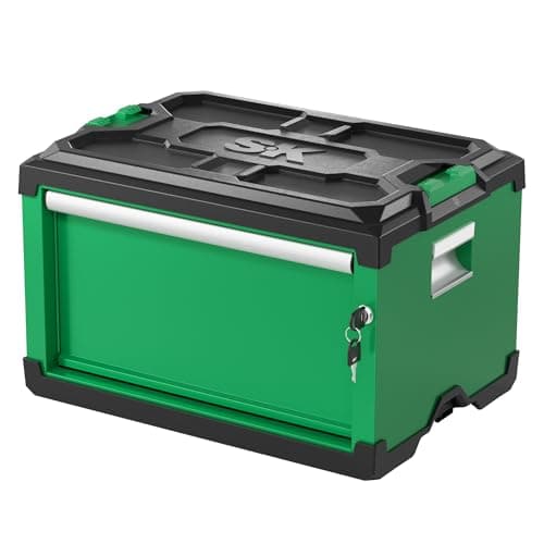 Image of SK Modular Stackable Storage Tool Box, 20.5 Inch, 1-Drawer Steel Box, Magnetic Auto-Lock Mechanism, Holds up to 60 Lbs