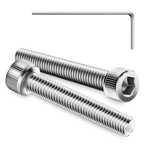 Image of 50Pcs M4 x 30mm Hex Socket Head Cap Screws Bolts, 304 Stainless Steel, Allen Socket Drive, Bright Finish, Full Threads, with Hex Spanner
