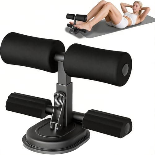 Image of Adjustable Sit Up Bar Floor, Portable Sit Up Assistant Device Abs Workout Equipment With Foot Holder for Home Travel Fitness Exercising