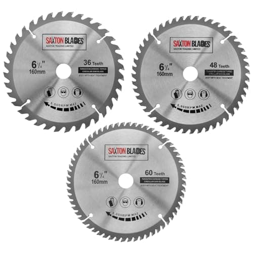 Image of 3x Saxton TCT Circular Wood Saw Blades 160mm x 20mm for Festool TS55 Bosch Makita Pack C
