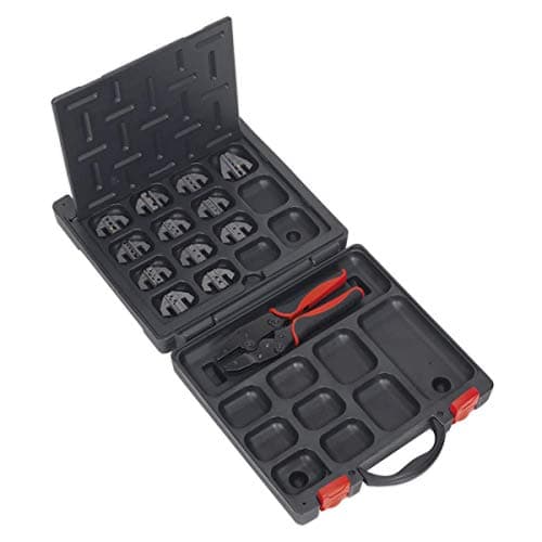Image of Sealey AK3858COMBO Ratchet Crimping Tool with Jaws and Storage Case