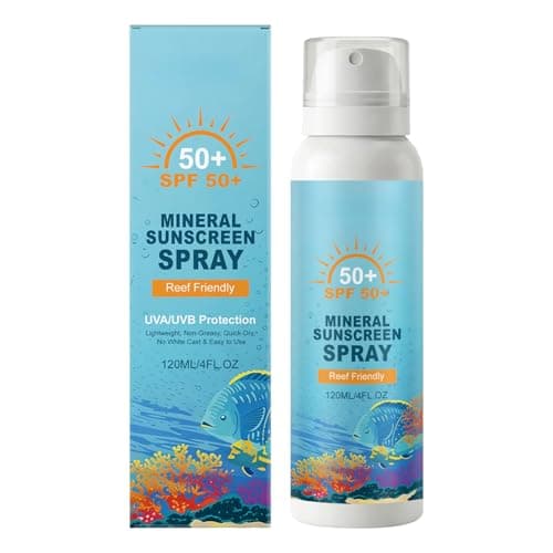 Image of Mineral Sunscreen Spray SPF 50, Broad Spectrum UVA/UVB Protection, Reef Safe, No White Cast, Lightweight & Water Resistant, 120ml (1 PCS)