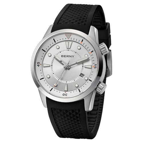 Image of BERNY Diving Watch for Men Automatic Mechanical Wristwatch with Screw-Down Crown 20ATM Waterproof