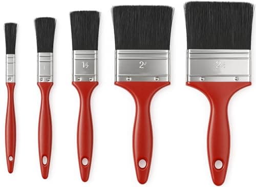 Image of Xtremeauto 5pc Paint Brush Set – Synthetic Bristle Brushes for Emulsion, Gloss, Varnish & Stains – Ergonomic Handles – Sizes: 0.5”, 1”, 1.5”, 2”, 2.5” – Ideal for DIY & Craft Projects (5 Piece)