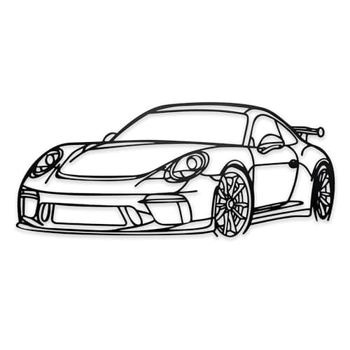 Image of noxozoqm Metal Car Wall Art, 35.4'' x 6.3'' - Unique Car Silhouette Room Decor for Men, Cool Teen Boy Room Decor, Durable Wall Hanging Decor, Black