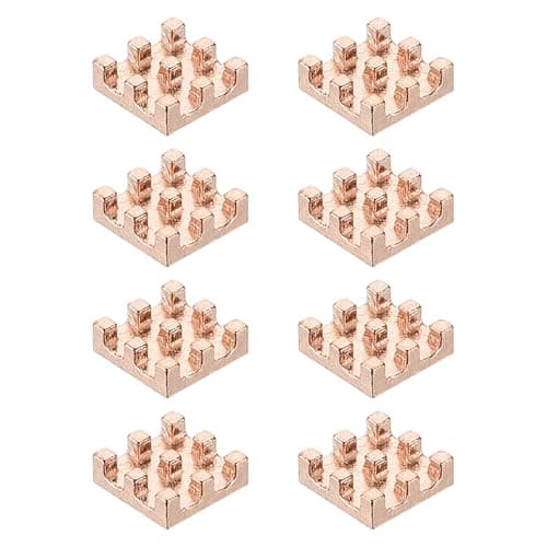 Image of PATIKIL Copper Heatsink 6x6x2mm, 8 Pcs Heat Sink Cooler Radiator for Raspberry Pi Chip CPU Power Transistor FET IC Power Amplifier