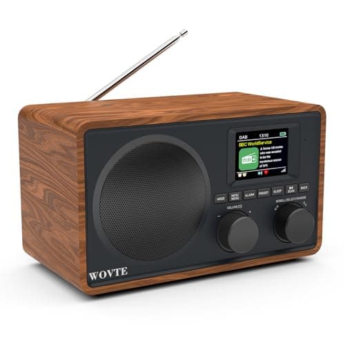Image of WOVTE DAB/DAB+/FM Radio 2.4”LCD Colour DLS Display Screen Digital Radio Mains Powered with 80 Presets, 3”Hi-Fi Speaker, Bluetooth, Aux In, USB Socket Dual Alarm Clock Auto Scan & Sleep Timer-Black