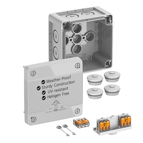 Image of Spelsberg Abox Pro SLK-2,5² - IP66/IP67/IP69 Junction Box with Cable Connectors Accessories - Electrical Enclosure with Floor-Fixed & Screwless Terminals - Rated 450V for Industrial & Outdoor (Grey)
