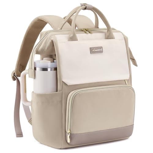Image of LOVEVOOK Backpack Womens, 15.6 inch Laptop Rucksack Bag for Ladies With Carrier Pocket for Large Cup, Hand Luggage Travel Backpack Waterproof College School Bag Casual Daypacks for Work Business Uni